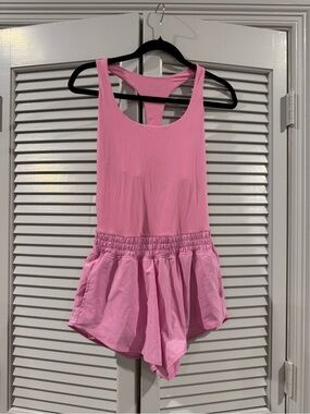 Offline sz Med Girls' Pink Racerback One-Piece Romper